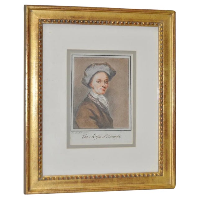 1900s European Watercolor Portrait For Sale