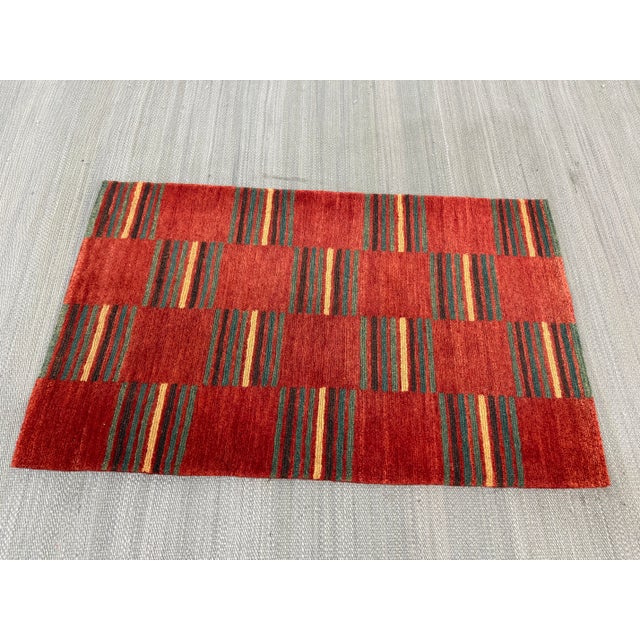Late 20th Century 2ft × 3ft 2in Handwoven Flatweave Patchwork Kilim Area Rug For Sale - Image 5 of 12