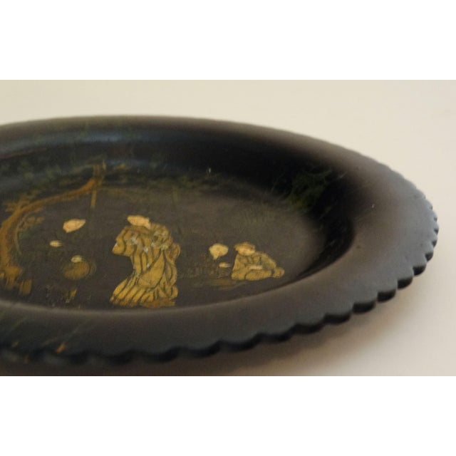 Black 19th-Century English Chinoiserie Papier Mache Trays, a Pair For Sale - Image 8 of 10