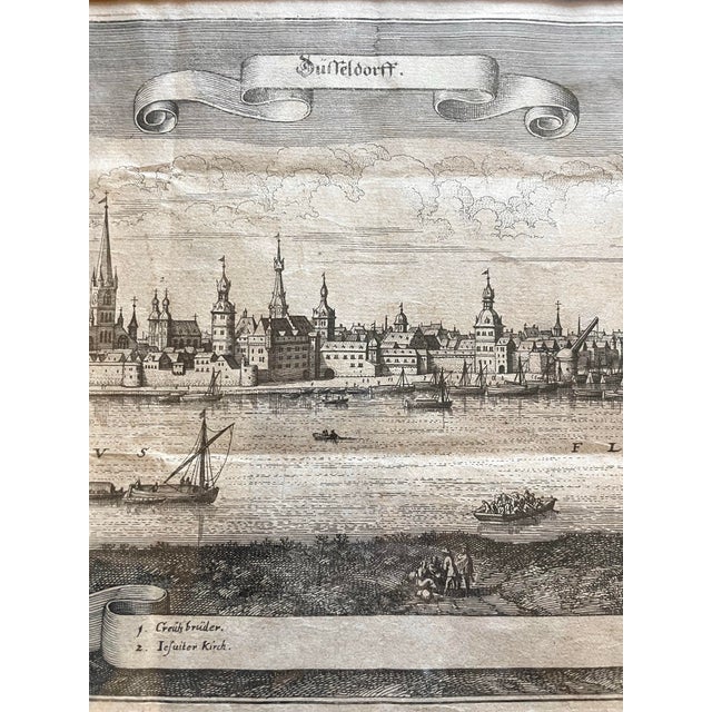 Antique Engraving of Düsseldorf Rhine River by Matthäus Merian the Elder From Topographia Germanaie 1647 For Sale In San Francisco - Image 6 of 10