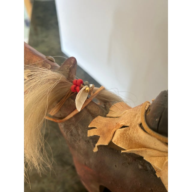 1990s Signed Farrell Cockrum Native American Horse Sculpture | Blackfeet Mixed Media Clay Artwork For Sale - Image 14 of 16