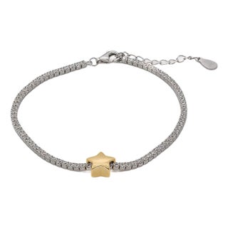 Gold Star Diamond Tennis Bracelet For Sale