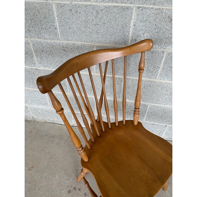 Wood Van Sciver Maple Windsor Brace Back Dining Chairs - Set of 6 For Sale - Image 7 of 16