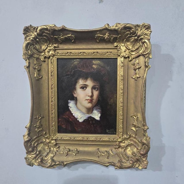 Jonny Gaston, Maria Jose Hernandez, 1955, Oil Painting on Board, Framed For Sale - Image 3 of 3