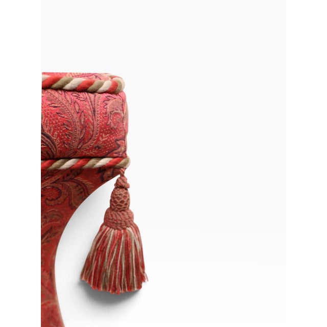 Red Turkish Bohemian Style Ottoman Stool Bench by the Baker Furniture Company C. 1980/90's For Sale - Image 8 of 12