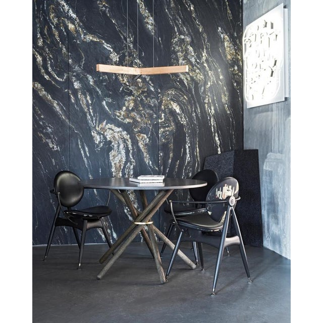 Hector Concrete Top and Dark Oak Legs Dining Table 105 by Eberhart Furniture For Sale - Image 12 of 15