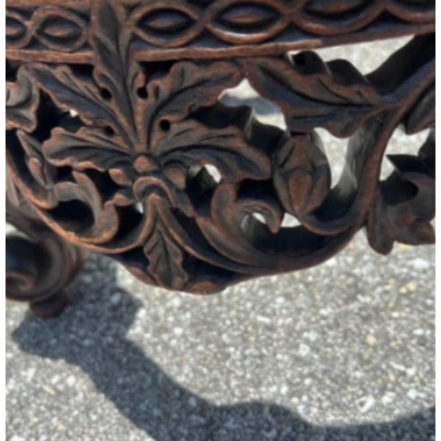 19th Century Victorian Wood Hand Carved Anglo Indian Burmese Chair For Sale - Image 6 of 12