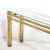 Mid-Century Modernist Banded Brass Console Table With Column Supports For Sale - Image 11 of 12