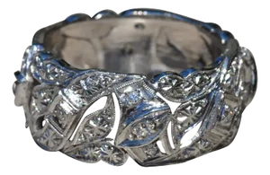 The Damaron: Ladies Antique Filigree Diamond Eternity Band in Platinum