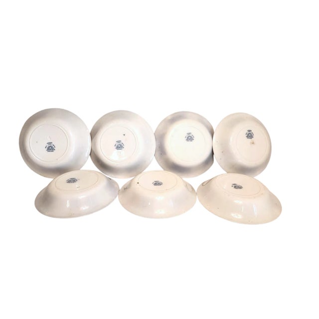 Victorian Antique J & G Meakin Newark Soup Tureen & Bowl Set – Blue Floral & Gold Trim- 7 Pieces For Sale - Image 3 of 9