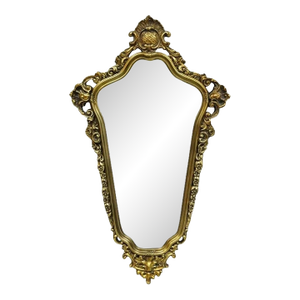 Vintage French Rococo Baroque Style Gold Frame Wall Mirror