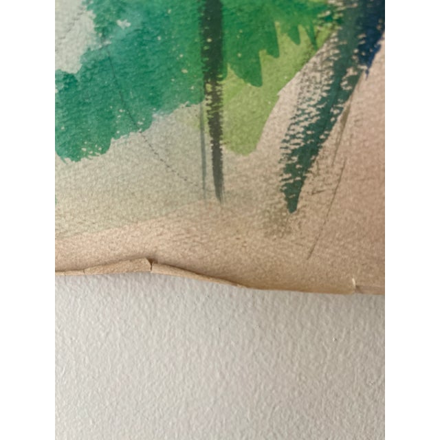 Abstract Vintage MCM Abstract Watercolor on Heavy Paper For Sale - Image 3 of 10
