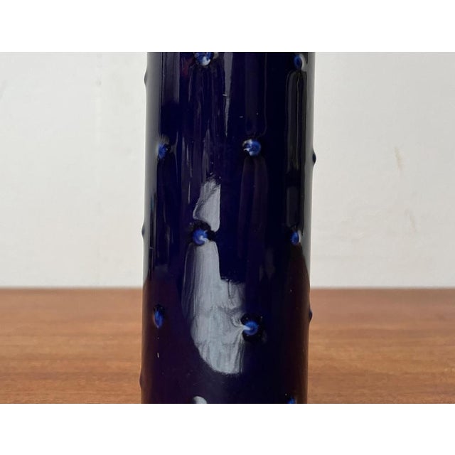 Blue Mid-Century German Cobalt Blue Ceramic Bangkok Series Vase from Melitta, 1960s For Sale - Image 8 of 15