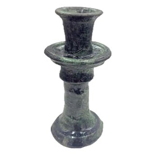 Moroccan Tamegroute Glazed Candlestick Holder For Sale