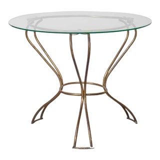 1950s Italian Brass and Glass Table For Sale