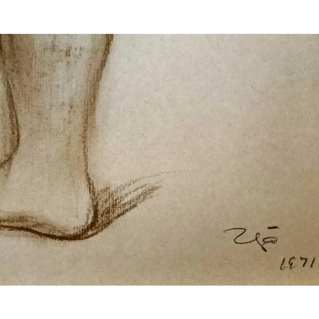1970s Francisco Zuniga "Two Standing Nudes" Figurative Pastel Drawing on Paper, 1971 For Sale - Image 5 of 6