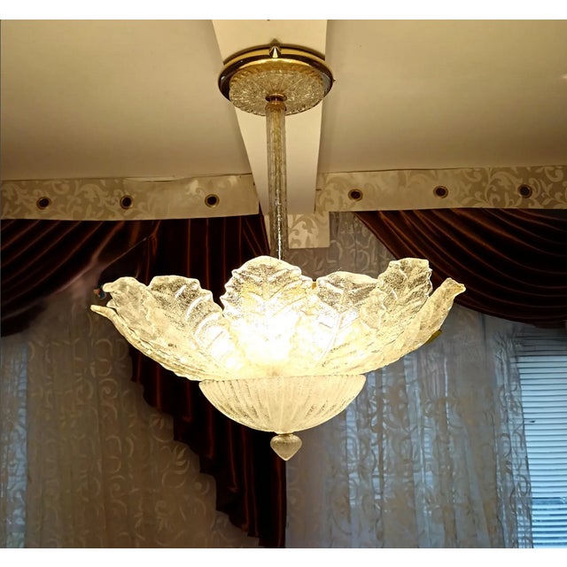 Gold Vintage Murano Glass Ceiling Light from Barovier & Toso, 1970s For Sale - Image 8 of 12