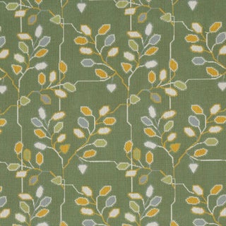 Schumacher x Neisha Crosland Tumble Weed Epingle Fabric in Meadow Green For Sale