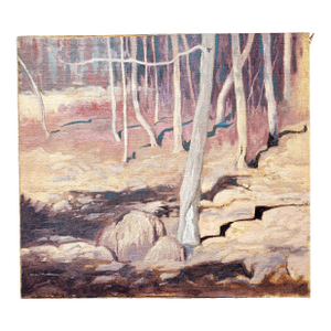 Vintage Impressionist Forest Painting