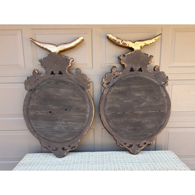 Pair of Monumental Federal Giltwood Eagle Convex Mirrors For Sale - Image 18 of 18