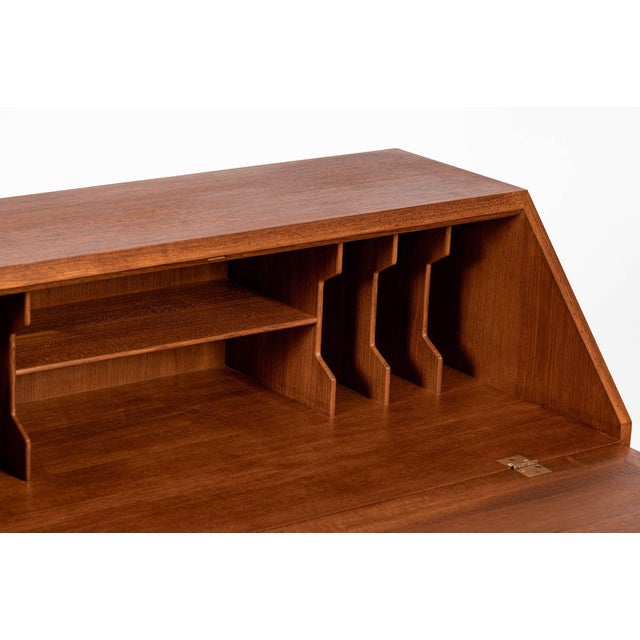 Danish Mid-Century Modern Teak Dropdown Secretary Desk, 1960s For Sale - Image 12 of 18