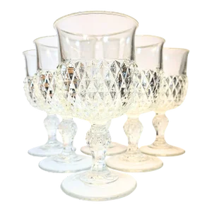 Diamond Point Goblets- Set of Six