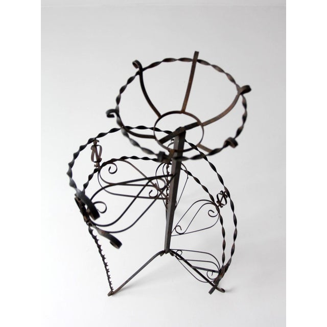 Mid-Century Wrought Iron Tiered Plant Stand For Sale - Image 4 of 16