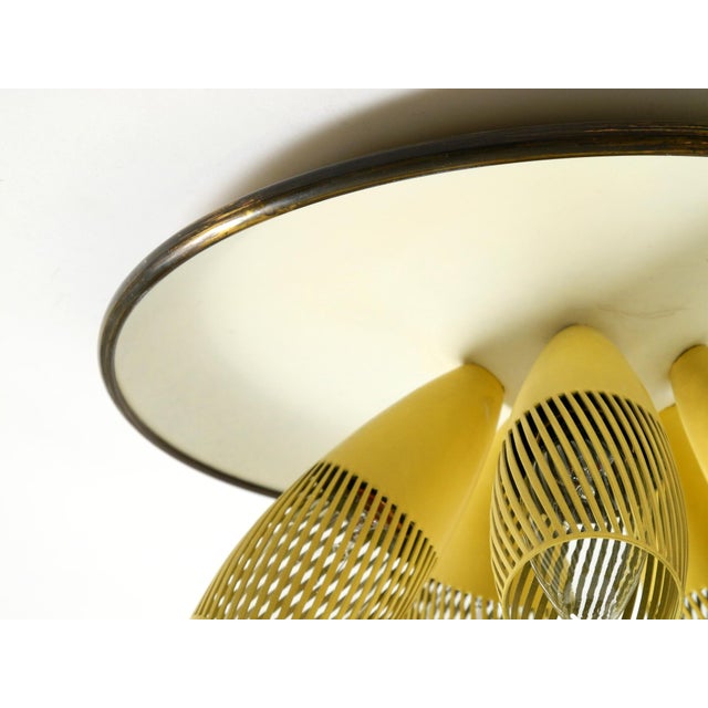 Mid-Century Modern Metal Bag Ceiling Lamp with Round White Reflector, 1950s For Sale - Image 12 of 18