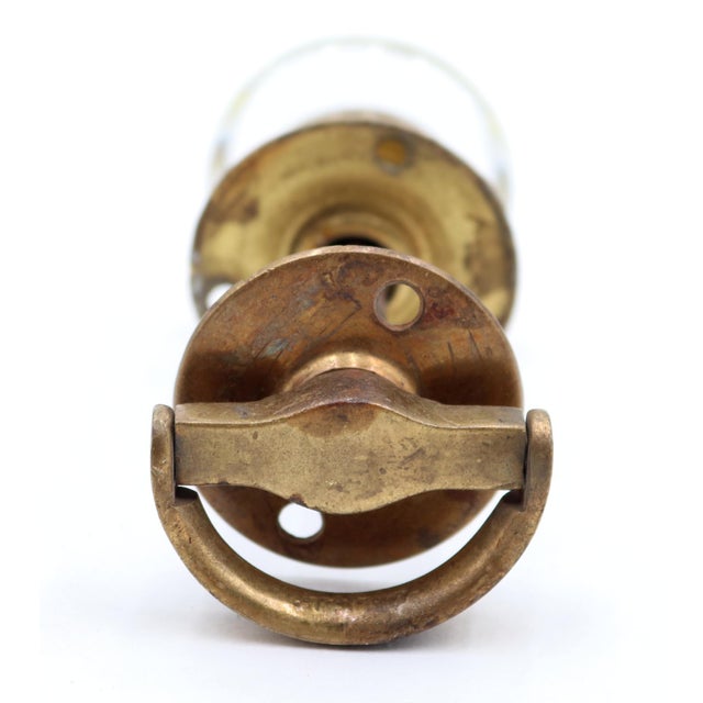 Mid 20th Century Vintage Art Deco Glass Closet Door Knob Set For Sale - Image 5 of 5