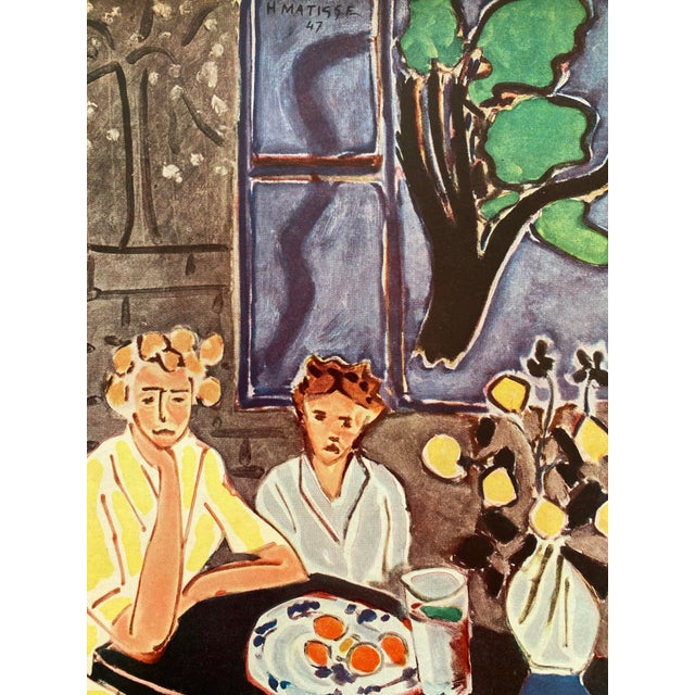 Henri Matisse Vintage 1958 Italian Fine Art Lithograph Print " Two Girls Before a Blue Window " 1947 For Sale In Kansas City - Image 6 of 11