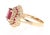 Contemporary 3.03 Carat Tourmaline Sapphire Diamond Yellow Gold Cluster Ring, Size 7 For Sale - Image 3 of 5