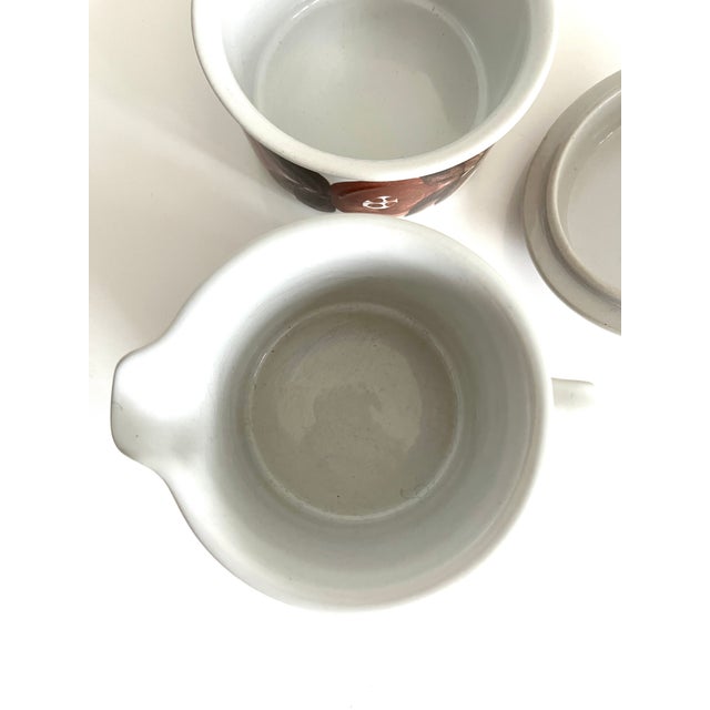 Mid-Century Modern Vintage 1970s Arabia of Finland Rosmarin Brown Creamer and Sugar Bowl Set For Sale - Image 3 of 5