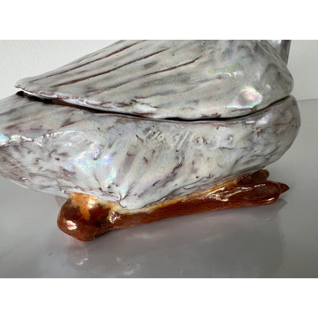 1980s 1980's Yoel Zidon Art Terracotta Glaze Swan Sculpture/Sold For Sale - Image 5 of 12