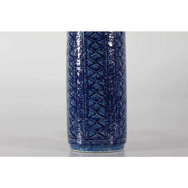 Blue Tall Danish Cobalt Blue Table Lamp by Per Linnemann-Schmidt for Palshus, 1960s For Sale - Image 8 of 13
