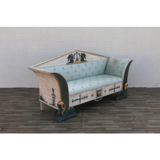 Early 19th Century Swedish Gustavian Neoclassical Sphinx Sofa, Parcel-Gilt For Sale - Image 11 of 18