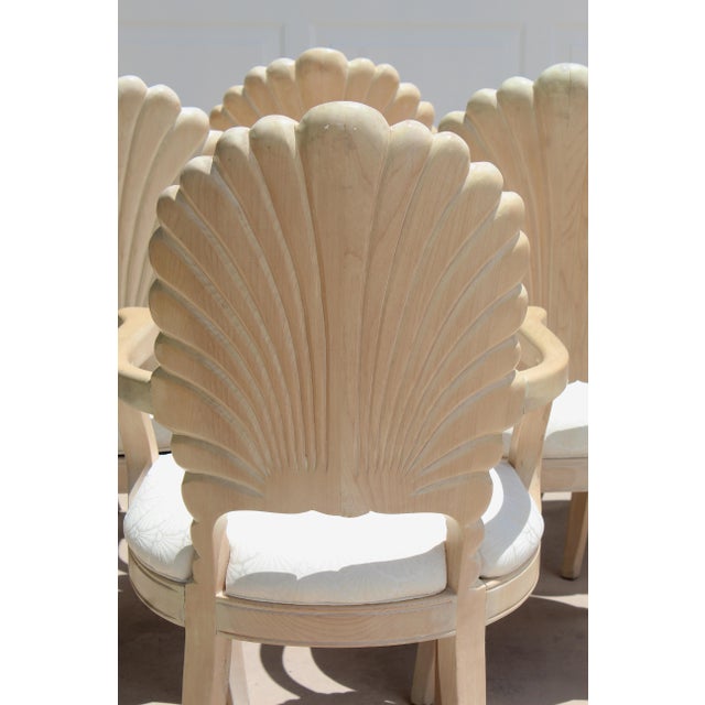 1980s Vintage Italian Hollywood Regency Grotto Shell-Back Dining Chairs - Set of 8 For Sale - Image 15 of 18