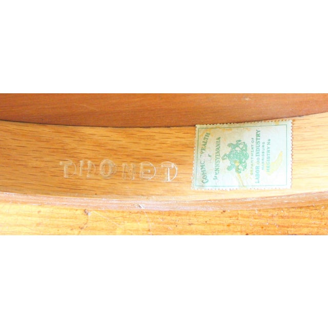 Thonet Mid Century Modern Caned Top Martini Table by Thonet For Sale - Image 4 of 4