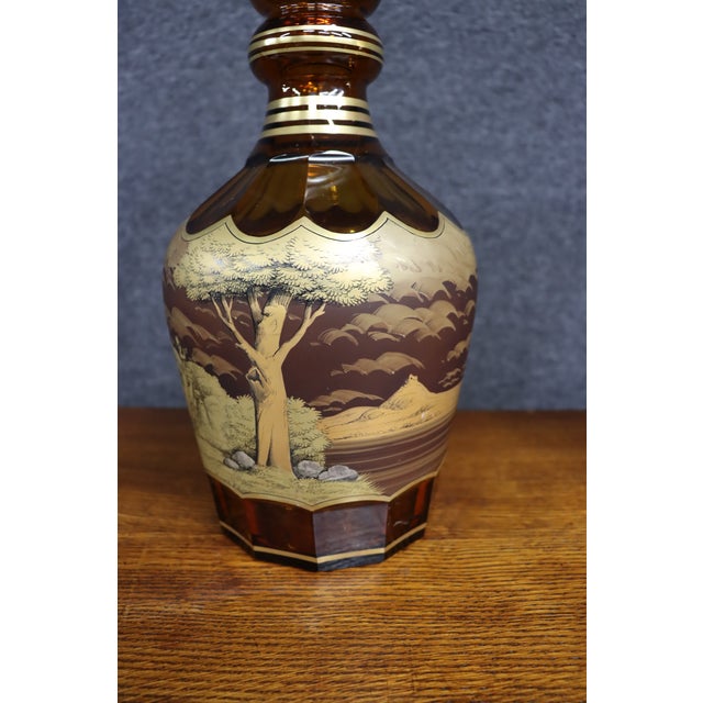 Late 20th Century Bohemian Glass Decanter and Vase Set With Horse-Drawn Carriage Scenes, Set of 3 For Sale - Image 11 of 18