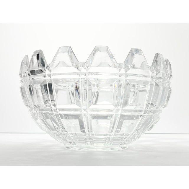 Contemporary Contemporary Geometric Large Crystal Serving Centerpiece Decorative Bowl For Sale - Image 3 of 5