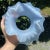 Rare Vintage Ice Blue Satin Frost Fenton Paisley Glass Table Lamp 20th C. For Sale - Image 15 of 18