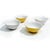 Vintage MCM 4 piece set of whimsical yellow and white lotus flower shaped ceramic bowls, made in Japan. The set includes...