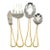 Yamazaki Tasha Gold Accent Stainless Flatware Hostess Set – Four Serving Pieces 1990’s For Sale