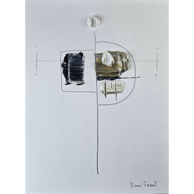 Contemporary Set of 6 - Framed Neutral Colors Palette Organic Modern Botanical Flower Original Oil Paintings / Contemporary Herbarium / Floral / Natural Tones For Sale - Image 3 of 8