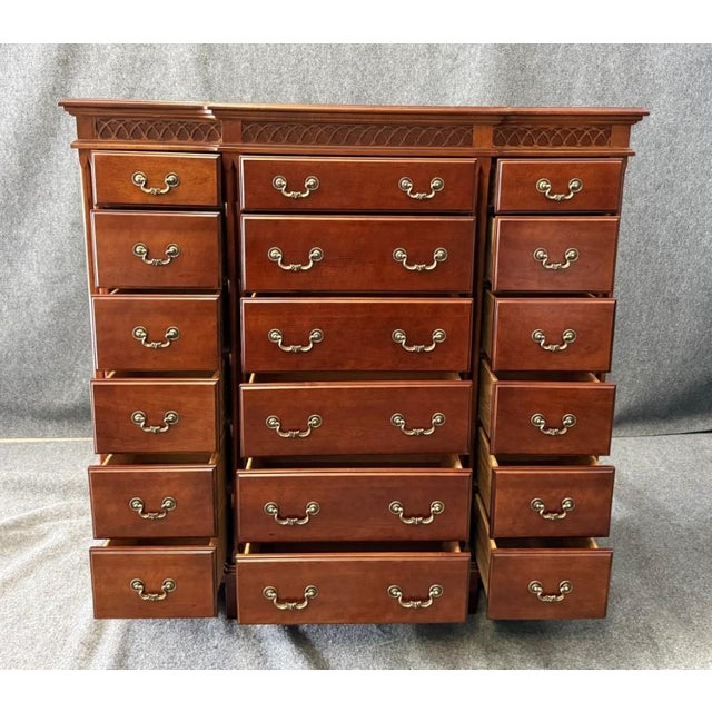 Lane Furniture Monumental Lane Cherry 18-Drawer Chest of Drawers For Sale - Image 4 of 16