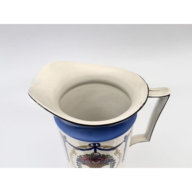 Antique English Pottery Toilet Jug by N.H.P., 1890s For Sale - Image 4 of 9