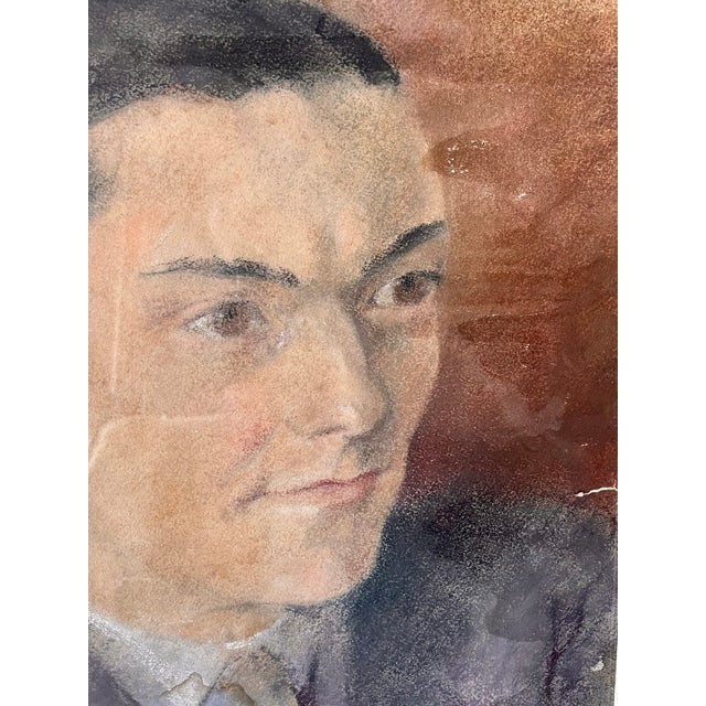French Artist, Portrait of a Man, Early 20th Century, Pastel Drawing, Framed For Sale - Image 6 of 11