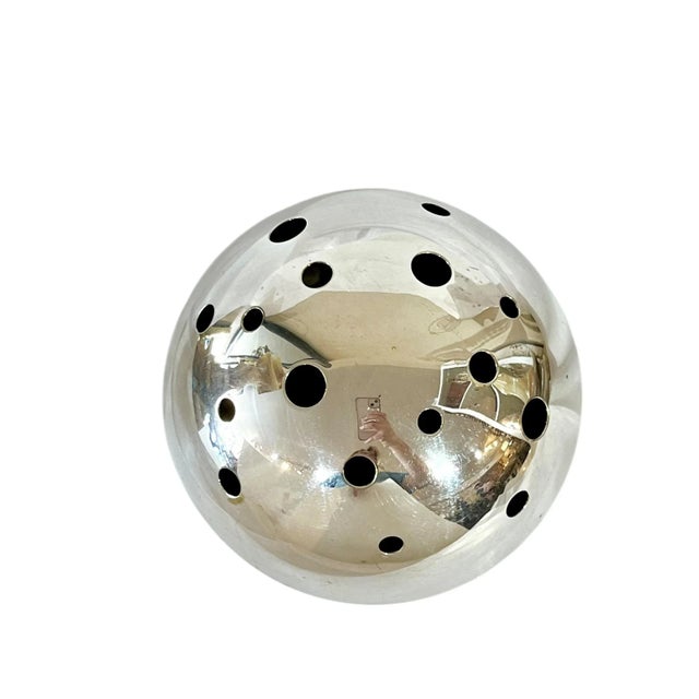 Mid-Century Modern Vintage Silver Plate Mars Vase Flower Frog in the Style of Gio Ponti for Gallia Christofle For Sale - Image 3 of 13