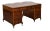 Burgundy Embossed Leather Top Twin Pedestal Desk from Globe Wernicke For Sale