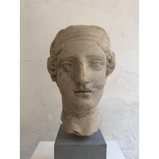 Italian Artist, Head of a Young Woman Sculpture, 1800s, Marble For Sale - Image 5 of 14