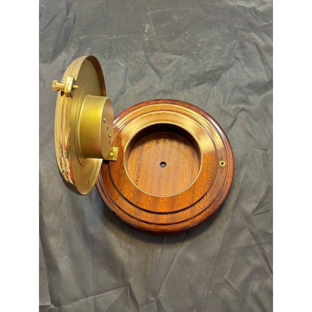 Brass Late 20th Century Wempe Skipper Aneroid Marine Barometer Brass Mahogany Hamburg - German For Sale - Image 8 of 11